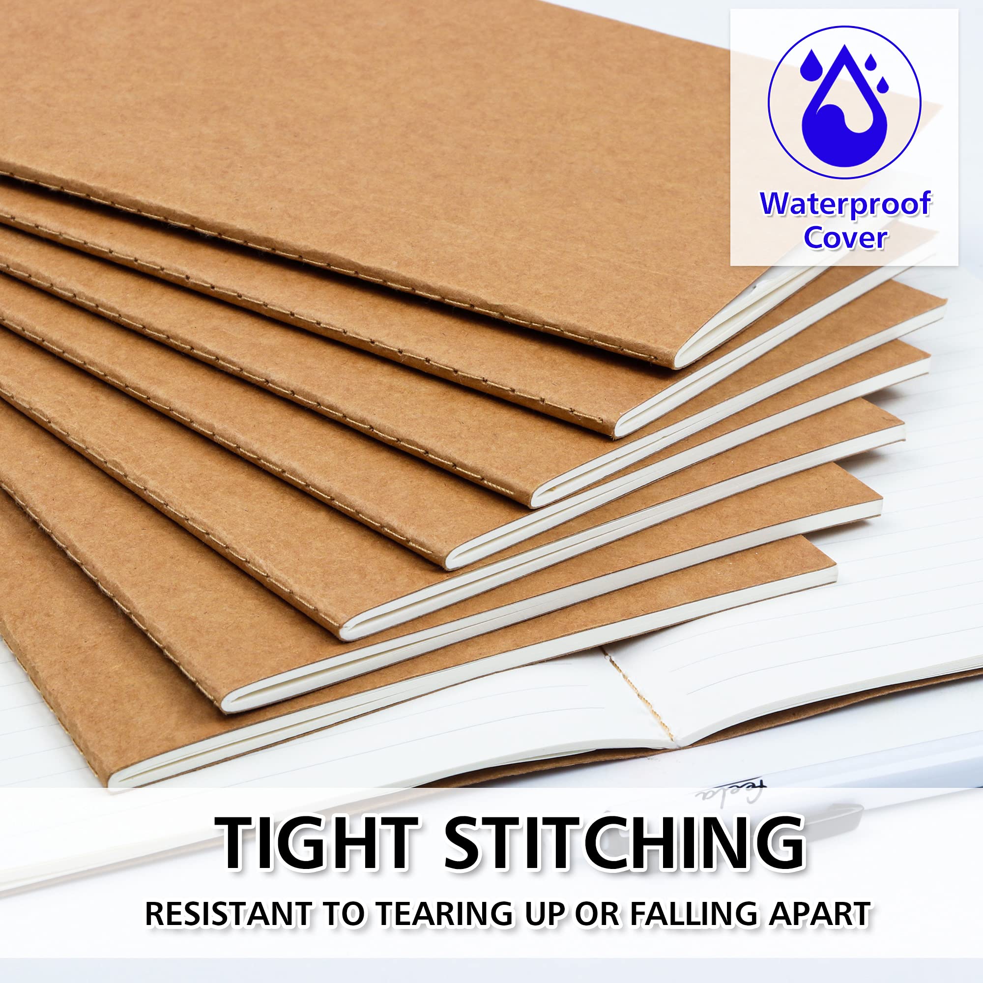 feela クラフトノート 60冊パック バルク、罫線入りトラベルジャーナル